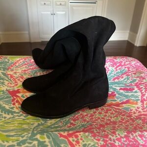 Black Suede Over the Knee Women's Boots
